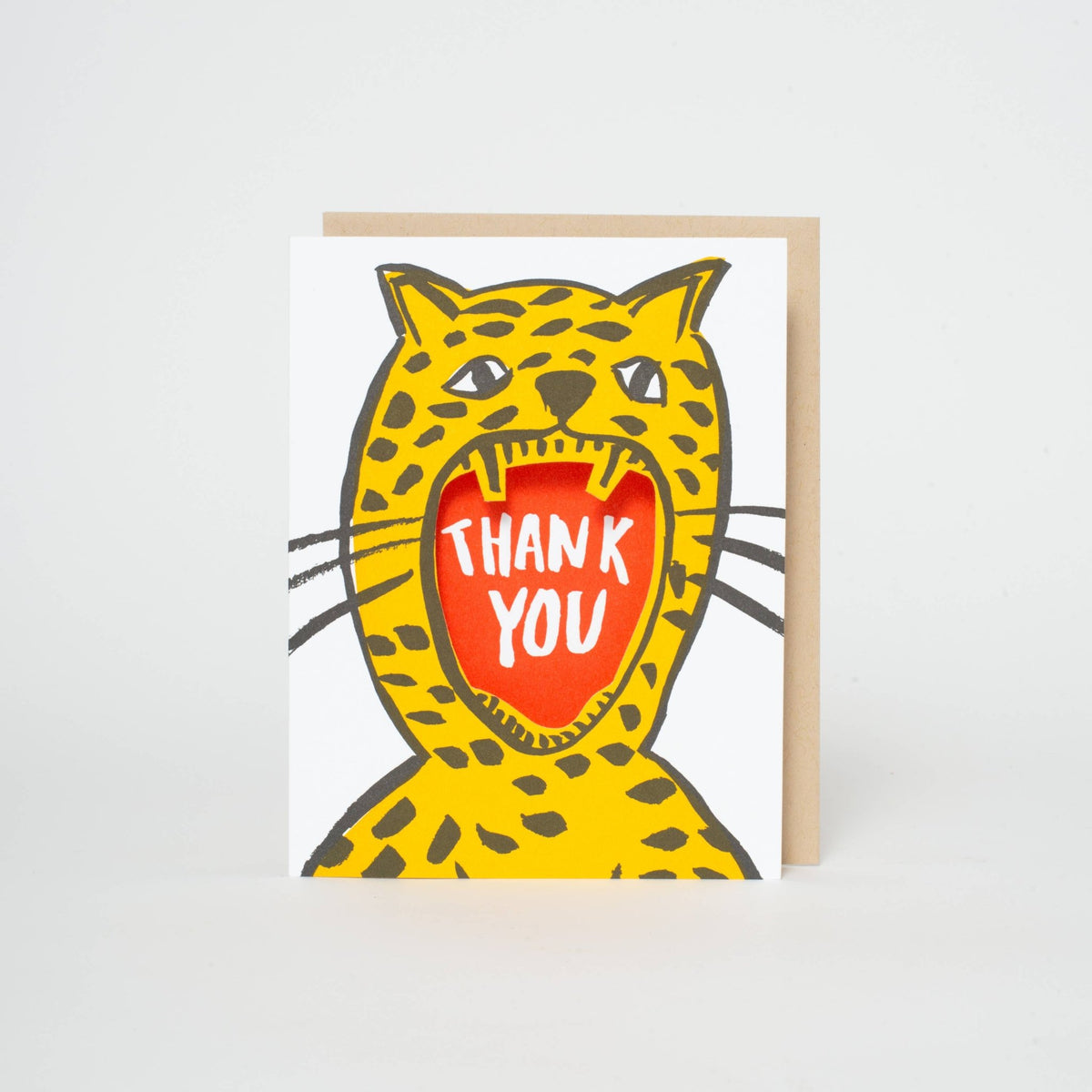 Thank You Cheetah – Die-cut Letterpress Greeting Card
