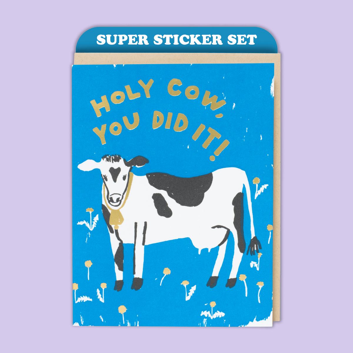 Holy Cow Congrats – Graduation Card & Sticker Sheet Set