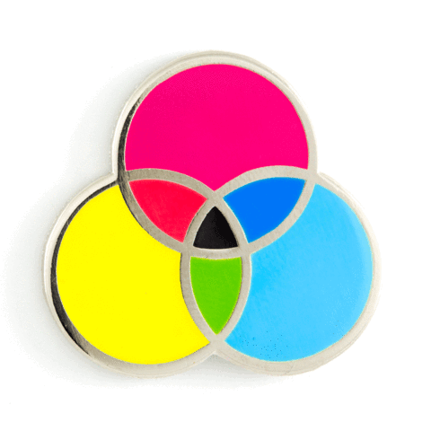 CMYK Enamel Pin: 1" wide