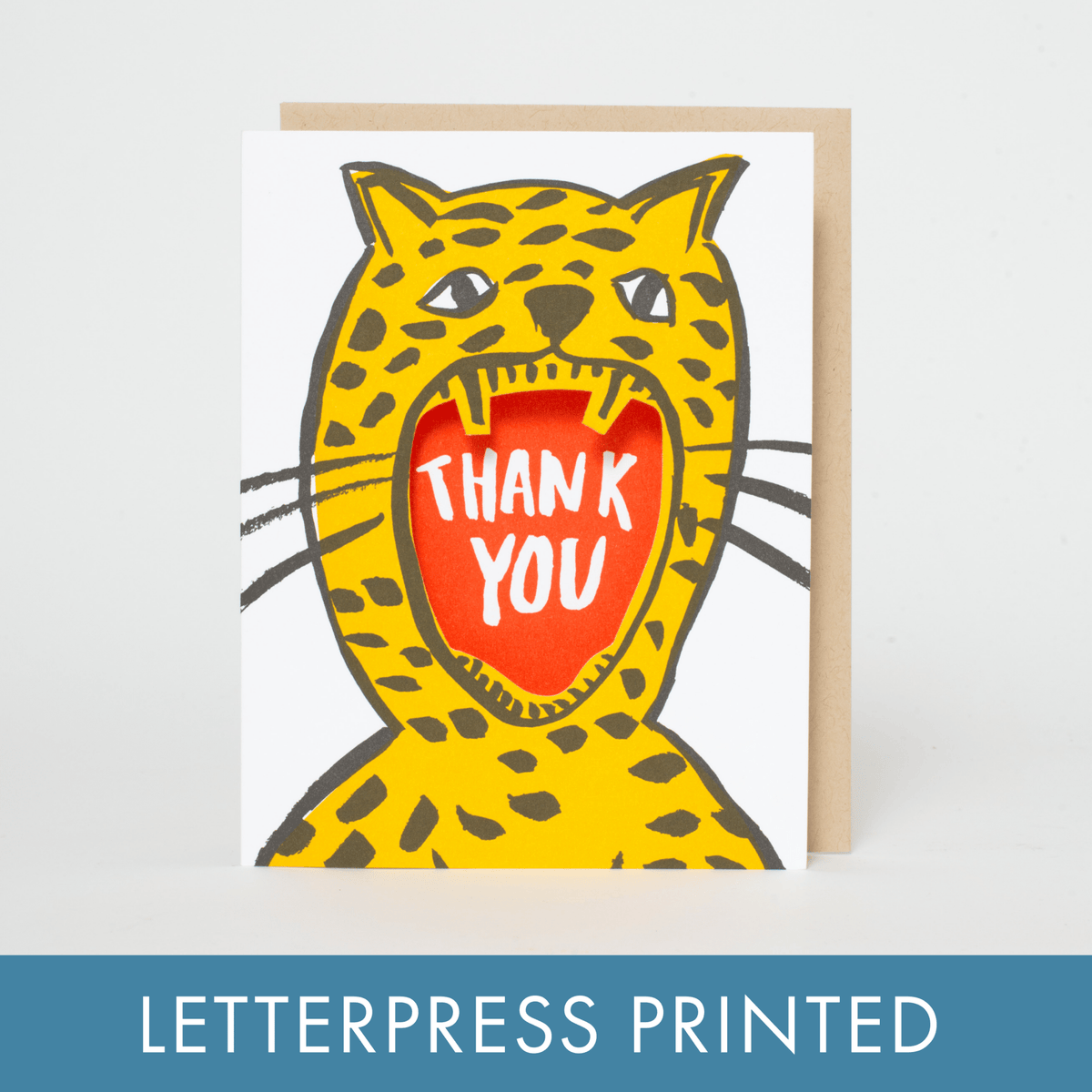Thank You Cheetah – Die-cut Letterpress Greeting Card