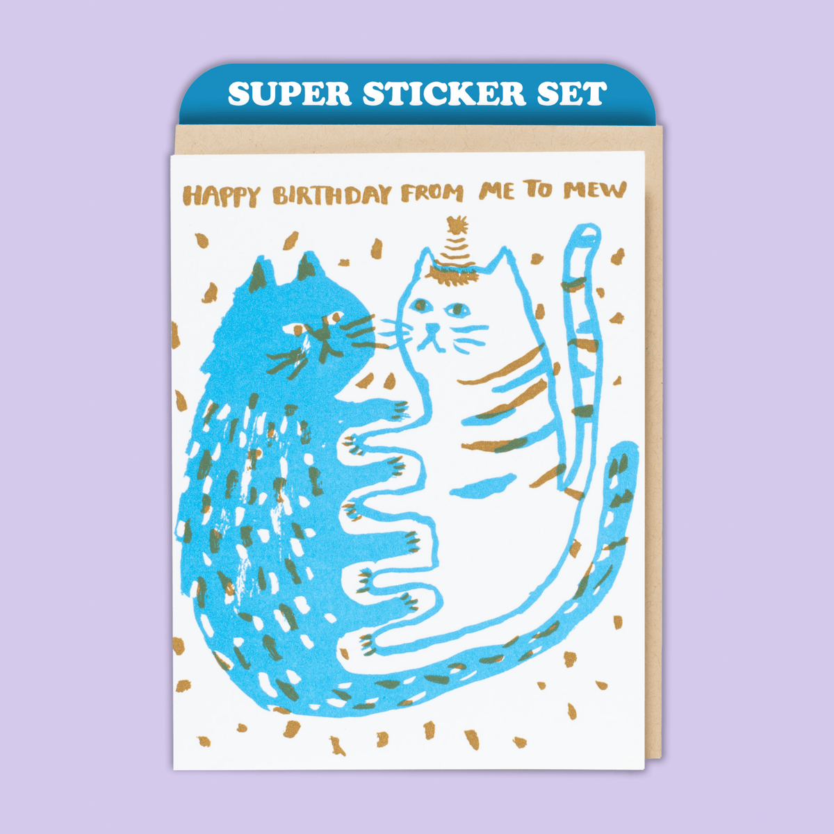 Card & Sticker Sheet Set - Me to Mew Bday
