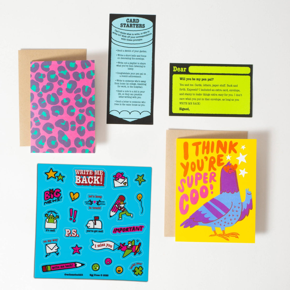 Pigeon + Leopard – Write Me Back Pen Pal Kit