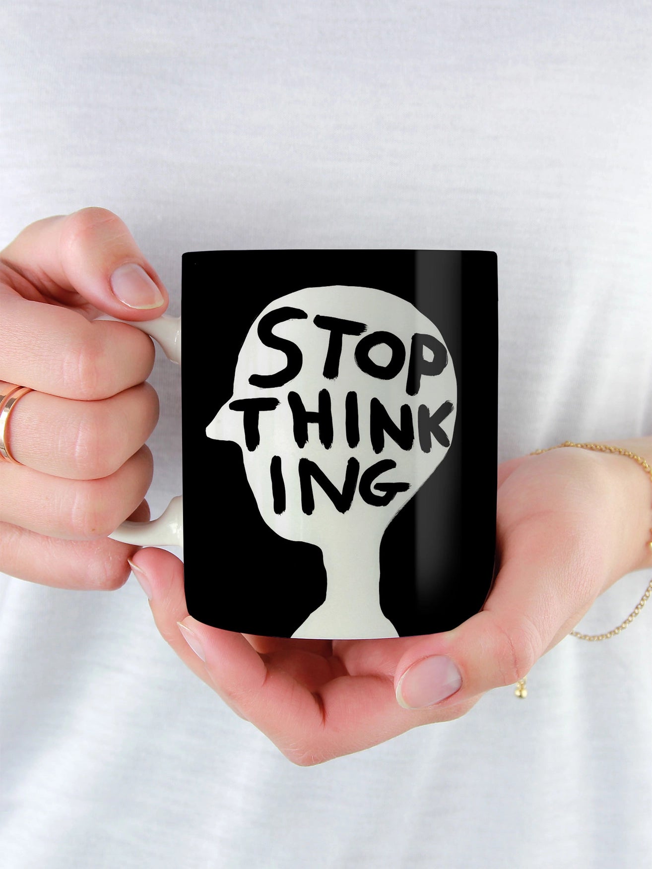 David Shrigley Stop Thinking Mug