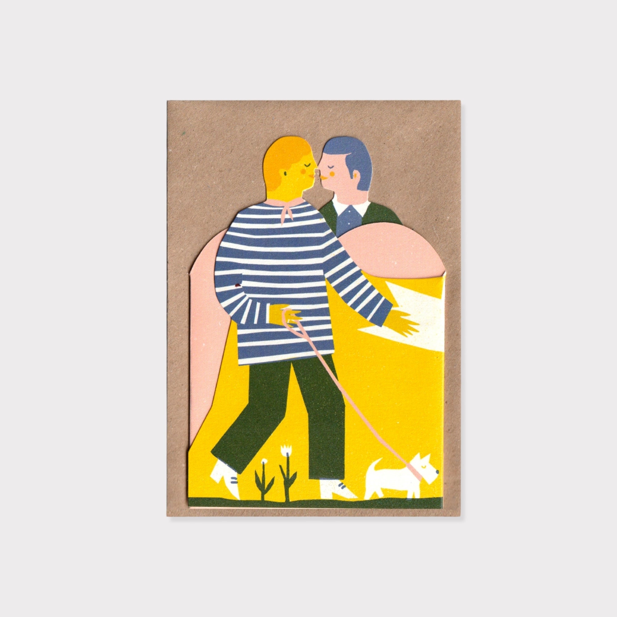 Two Men Concertina Heart Card