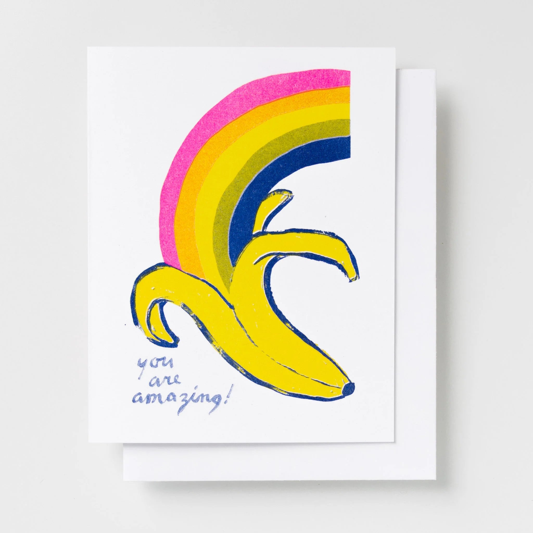 Banana Rainbow - Risograph Card