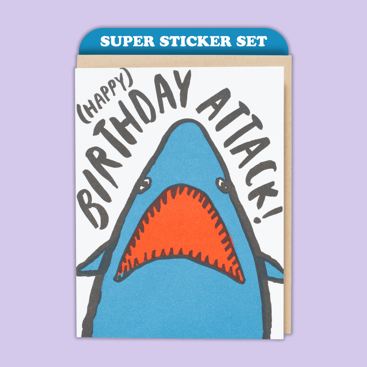 Shark Birthday – Card & Sticker Sheet Set