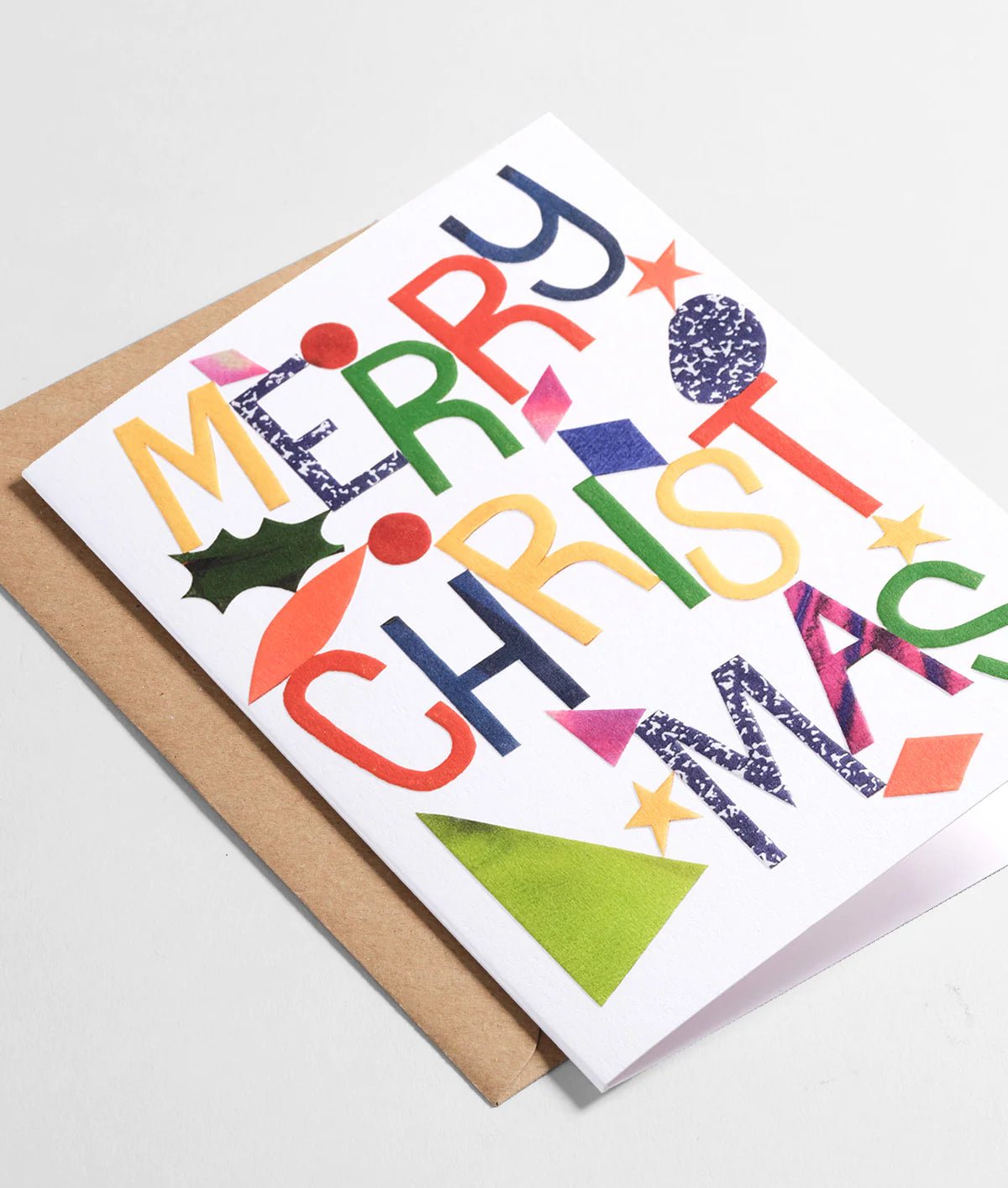 Merry Christmas Collage Embossed Card