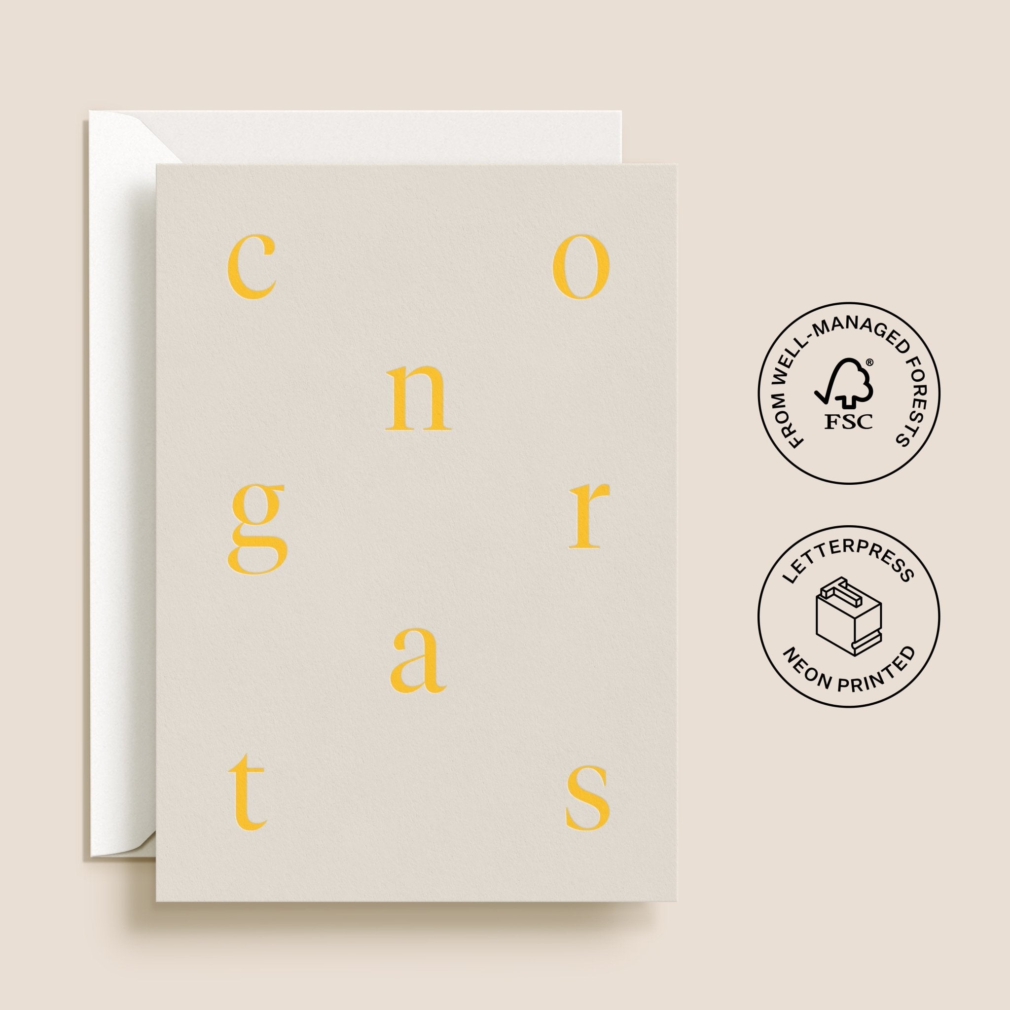 Letterpress Embossed Congrats Card