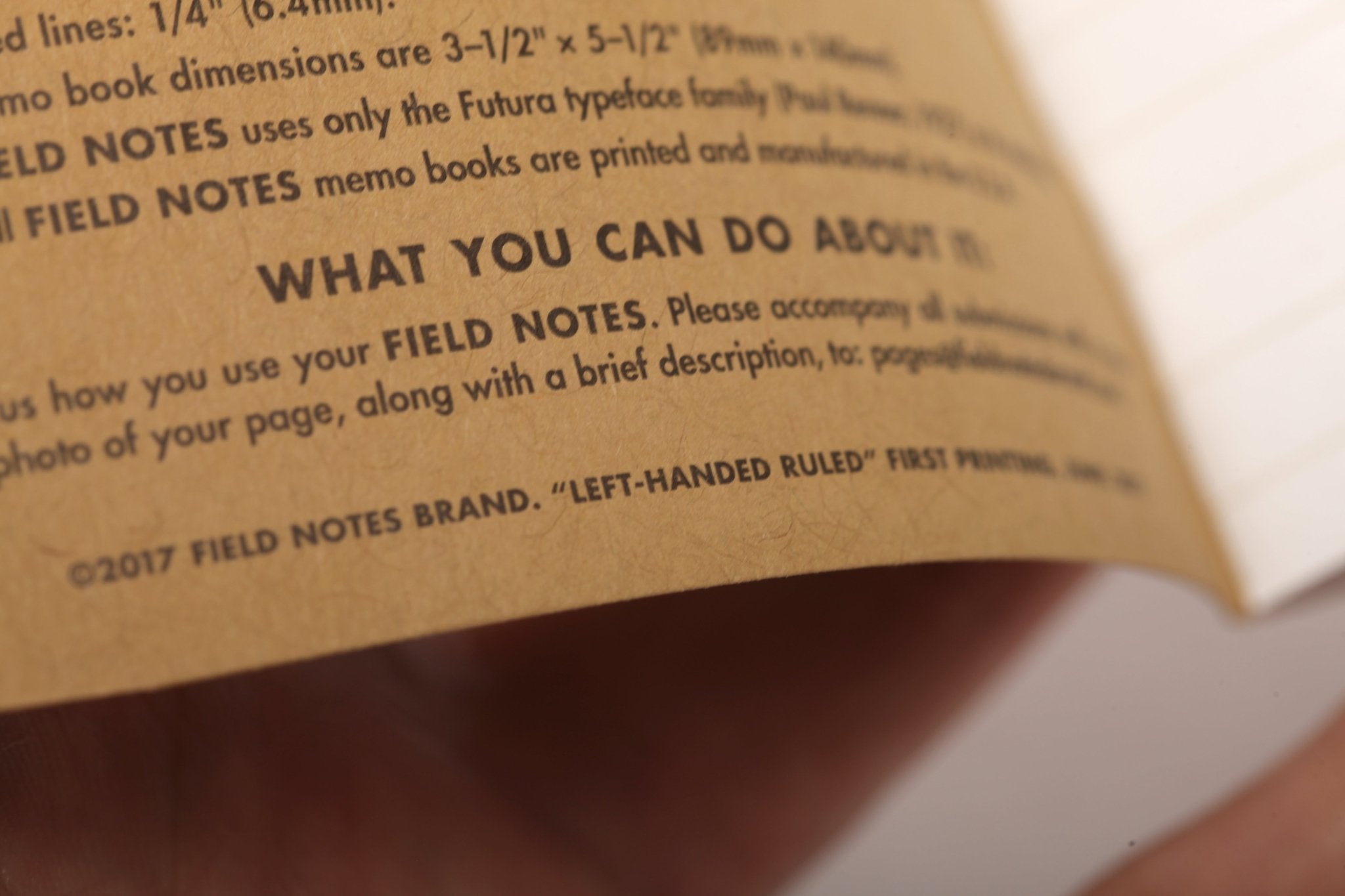 Field Notes: Left Handed