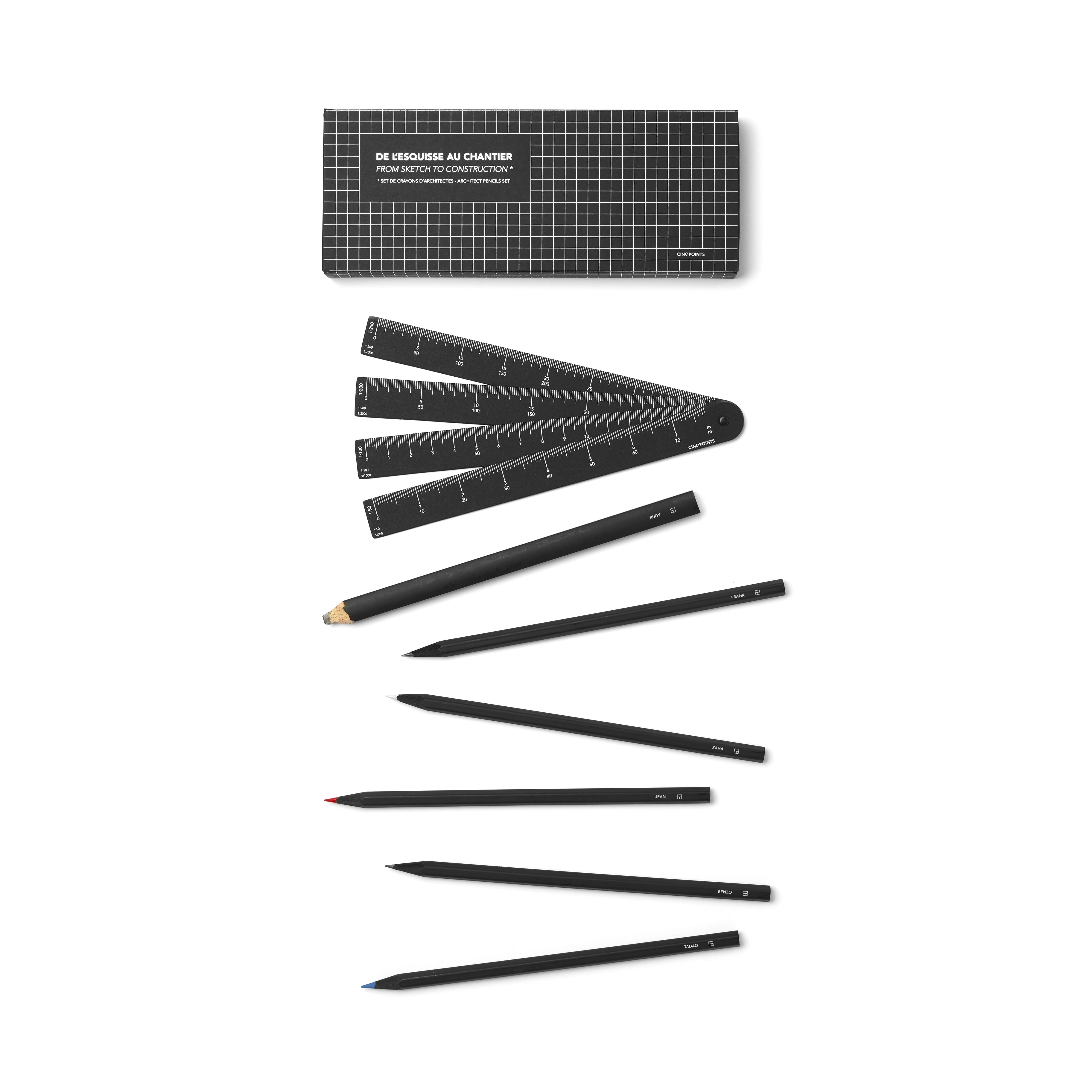 Pencil Set with Scaled Ruler
