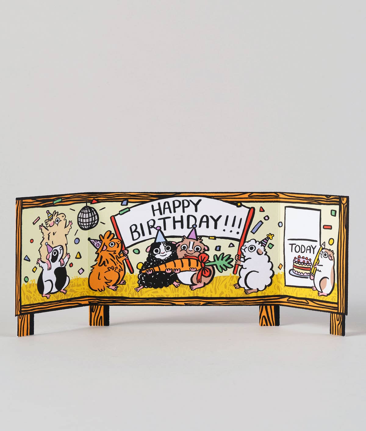 Guinea Pig Surprise Fold Out Kid's Birthday Card