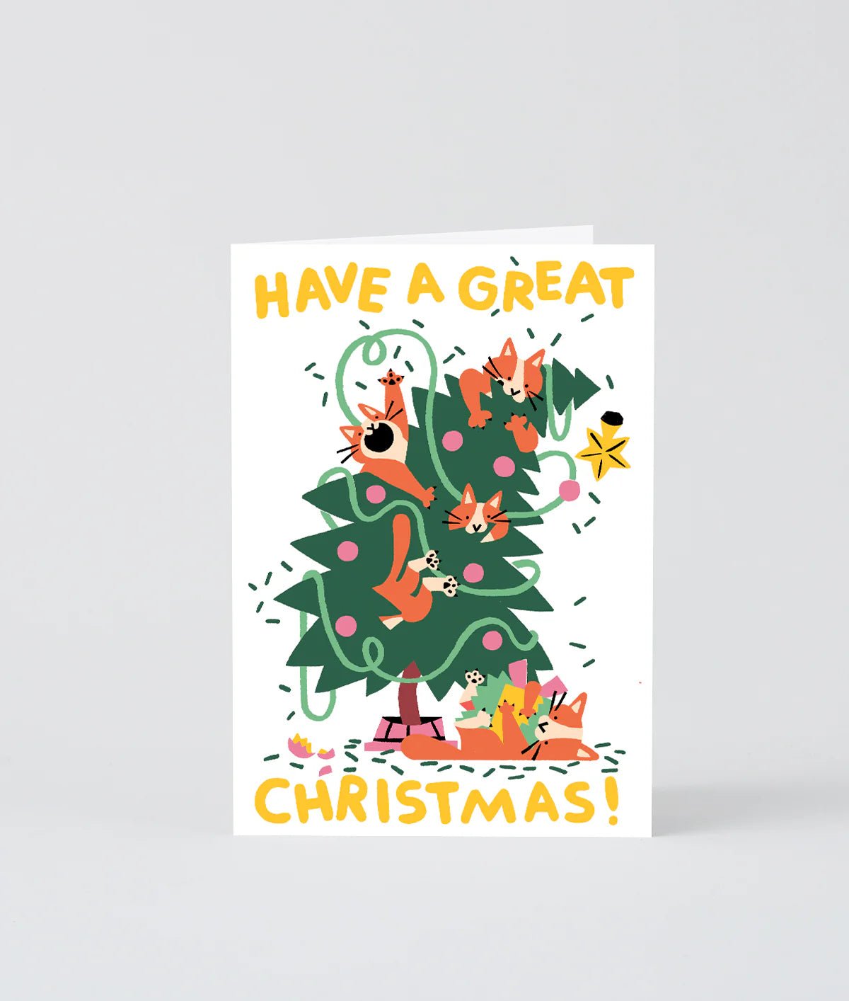 Great Christmas Cats Embossed Christmas Card