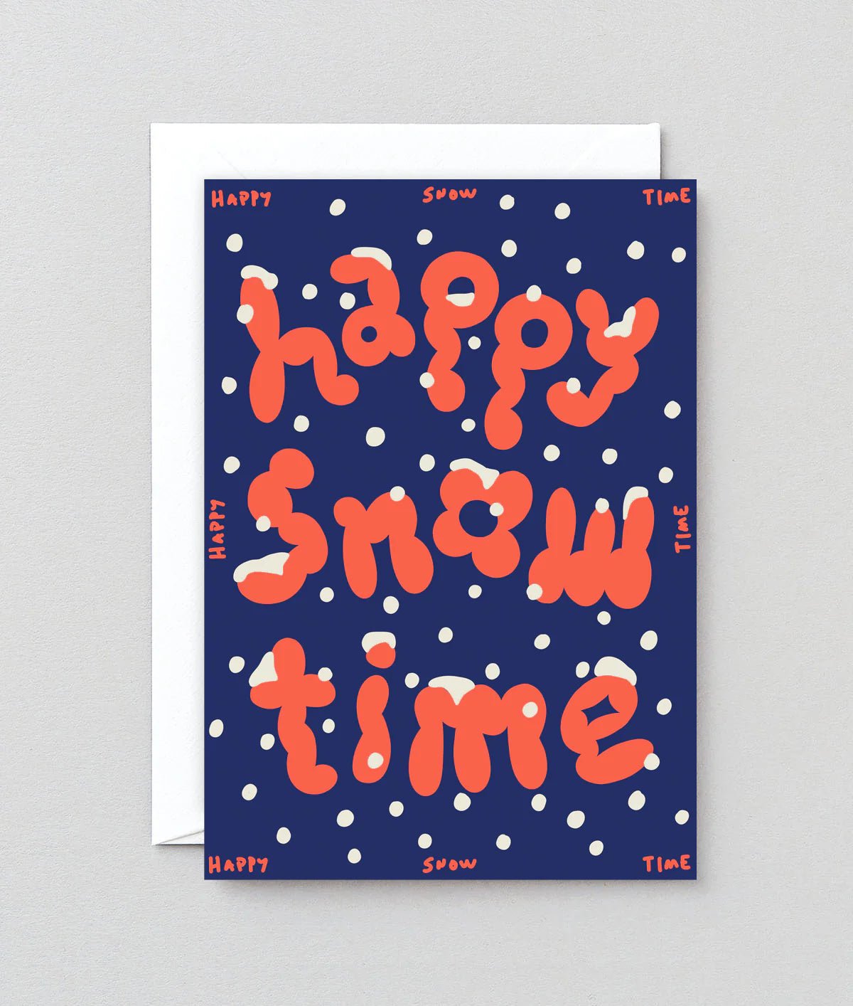 Happy Snow Time Embossed Christmas Card