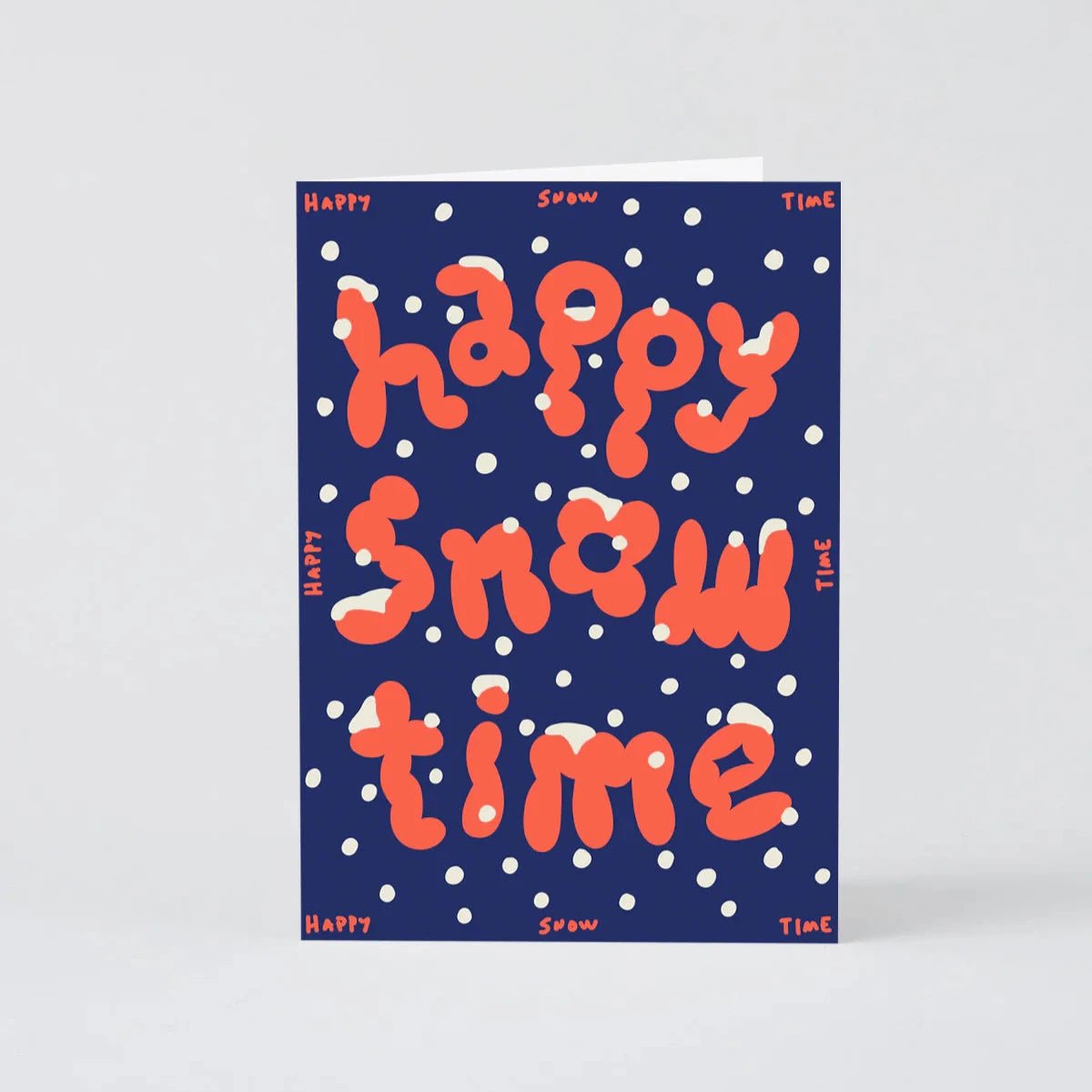 Happy Snow Time Embossed Christmas Card