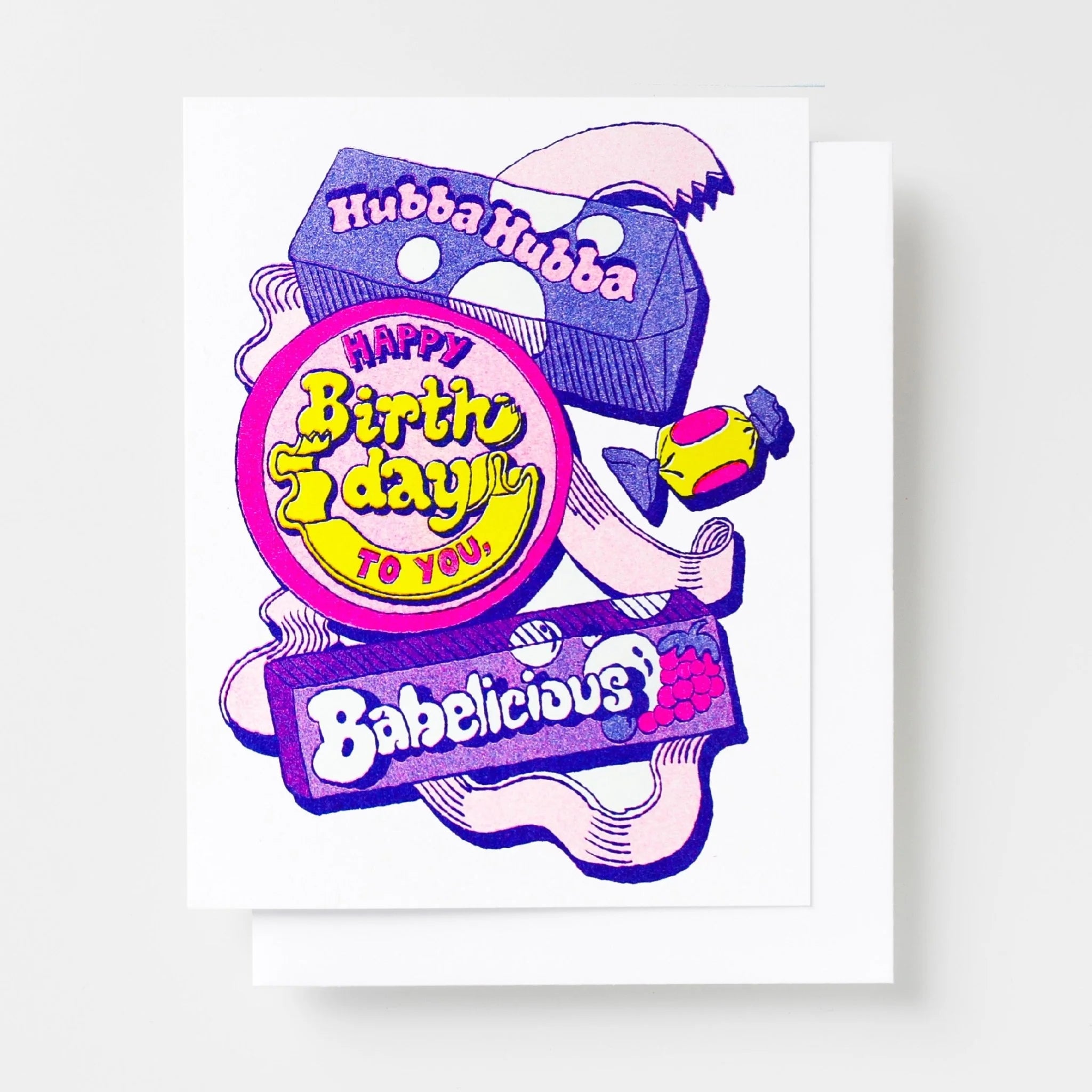 HBD Hubba Hubba Babelicious Risograph Card