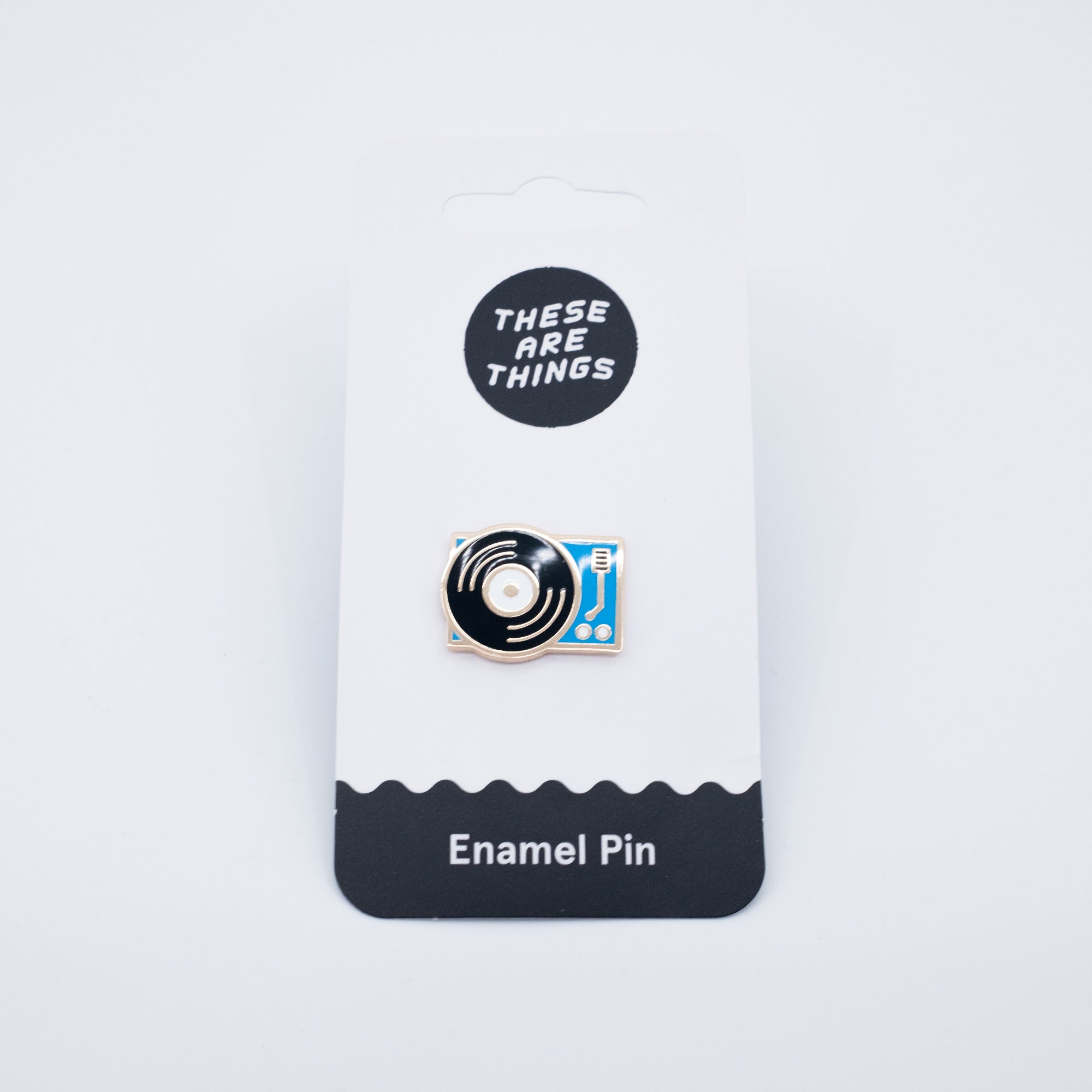 Record Player Enamel Pin: 1" wide