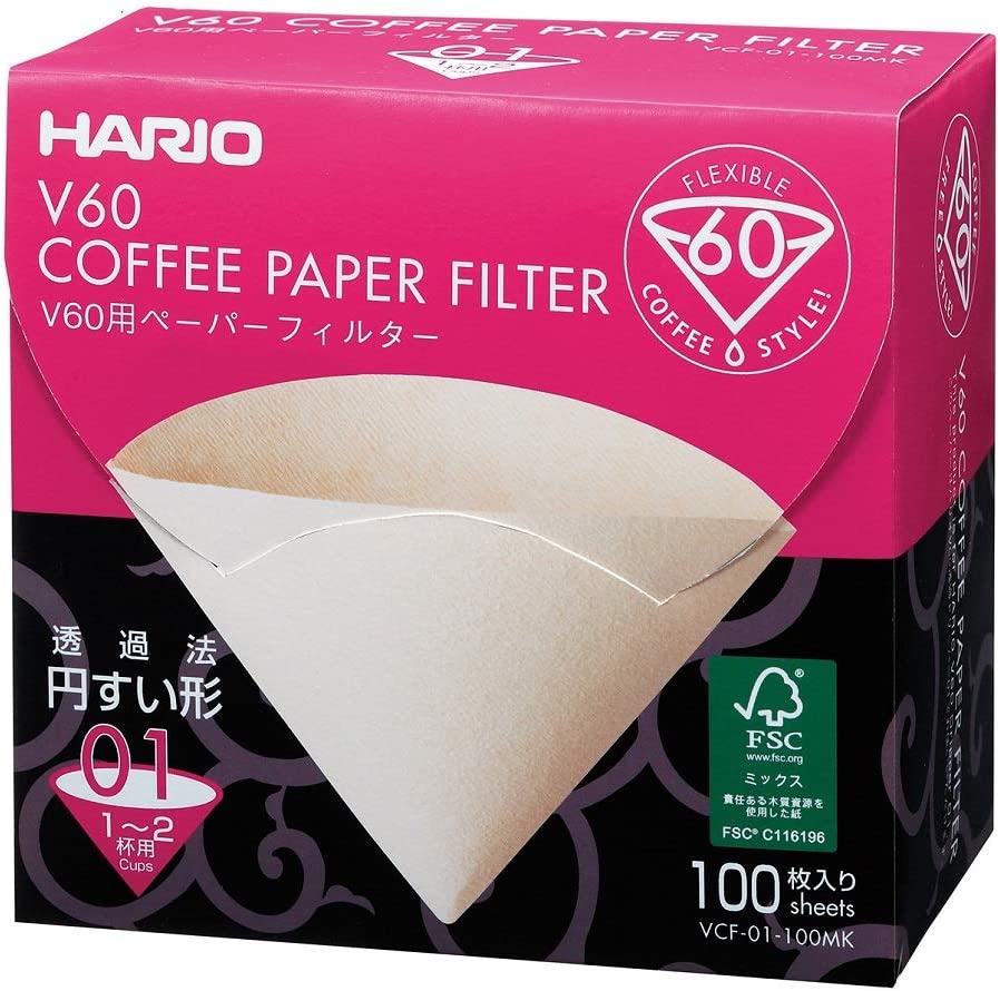 HARIO 100-Piece Misarashi Paper Filter for 01 Dripper