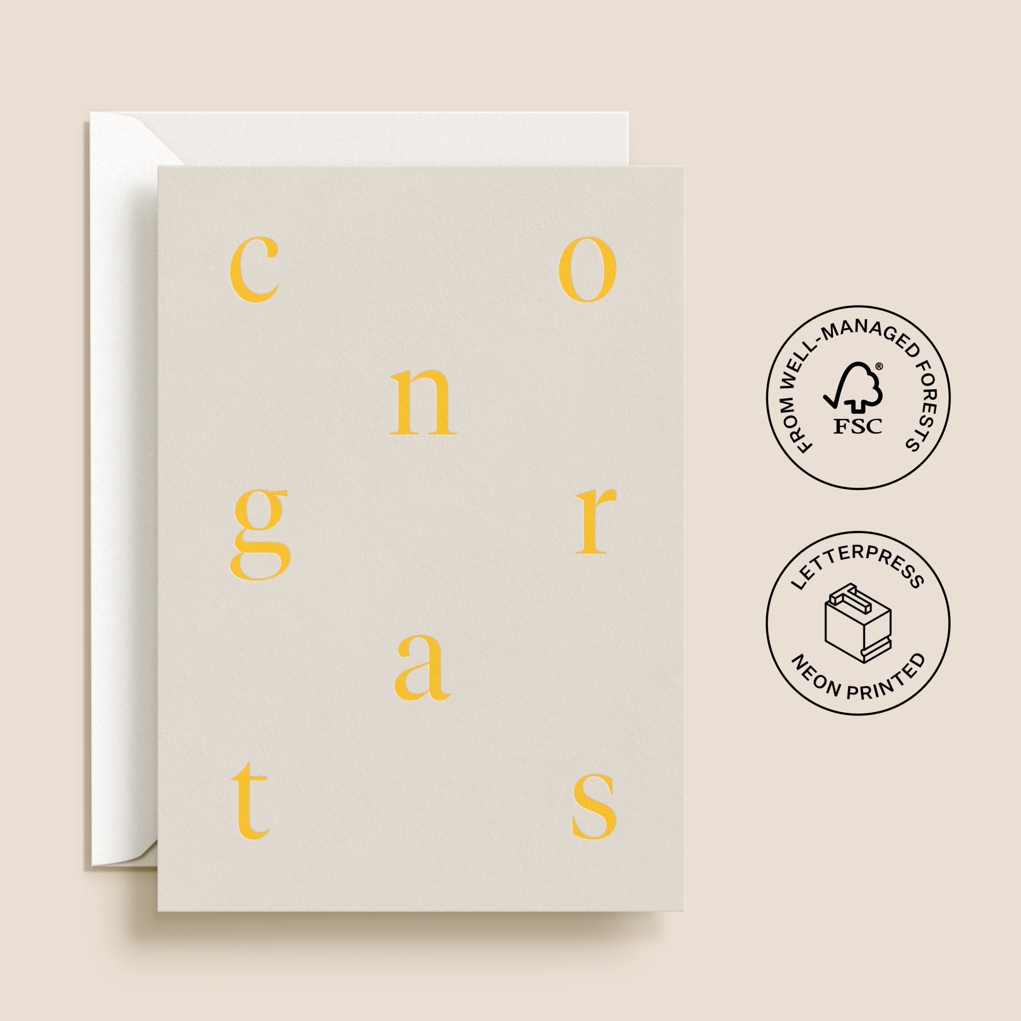Letterpress Embossed Congrats Card