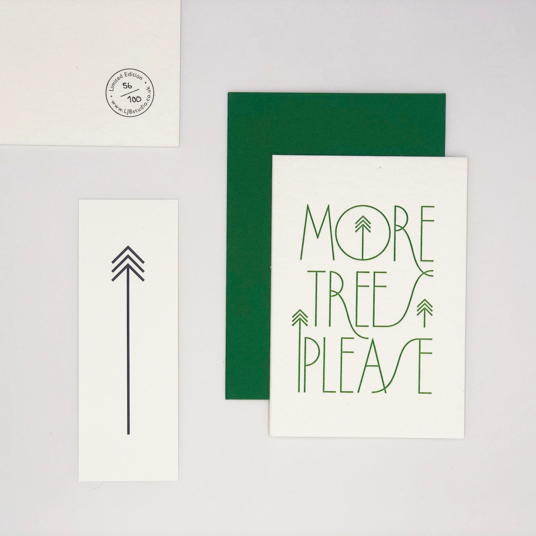 Letterpress 'More Trees Please' Card