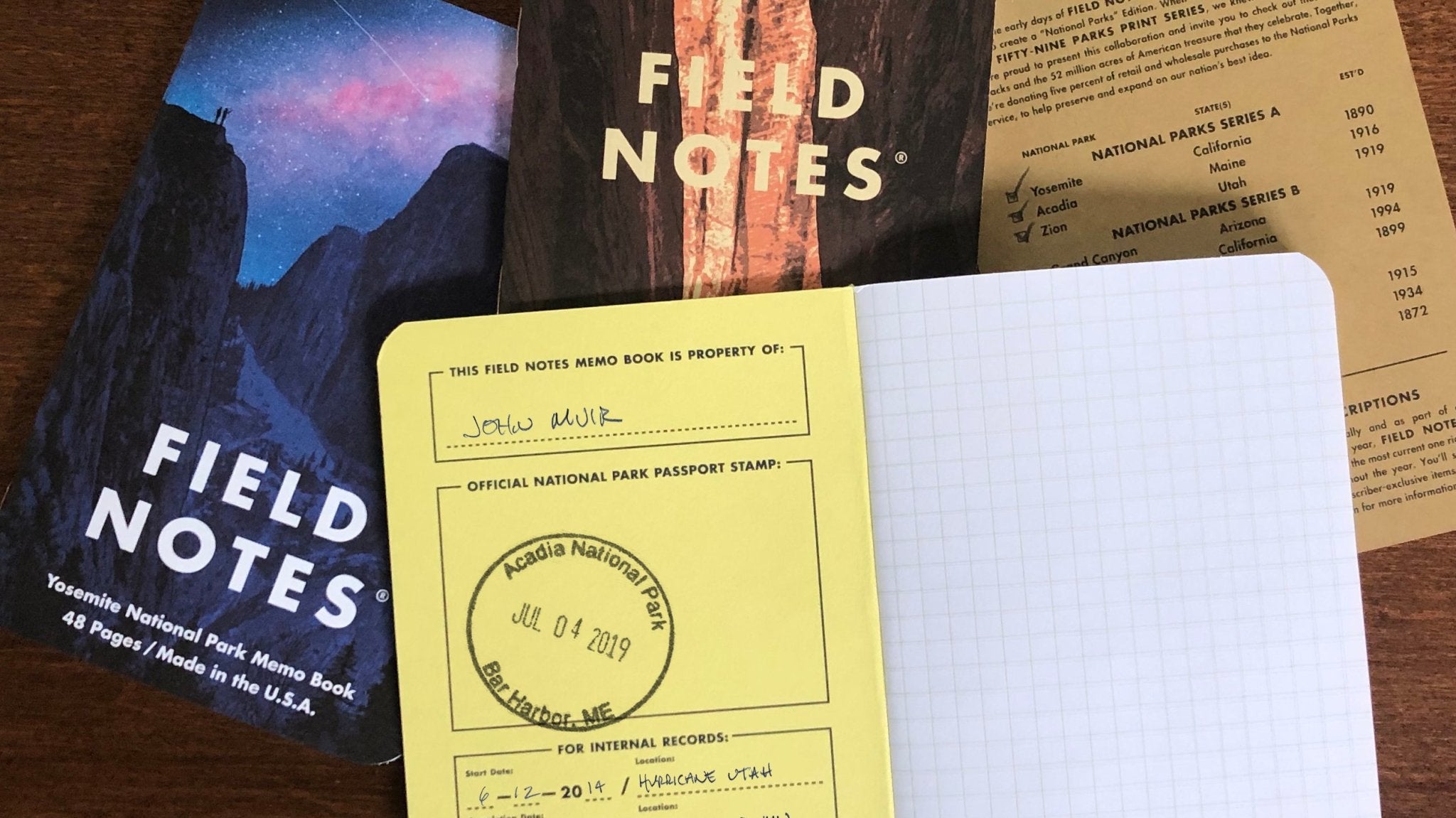 Field Notes: National Parks Series