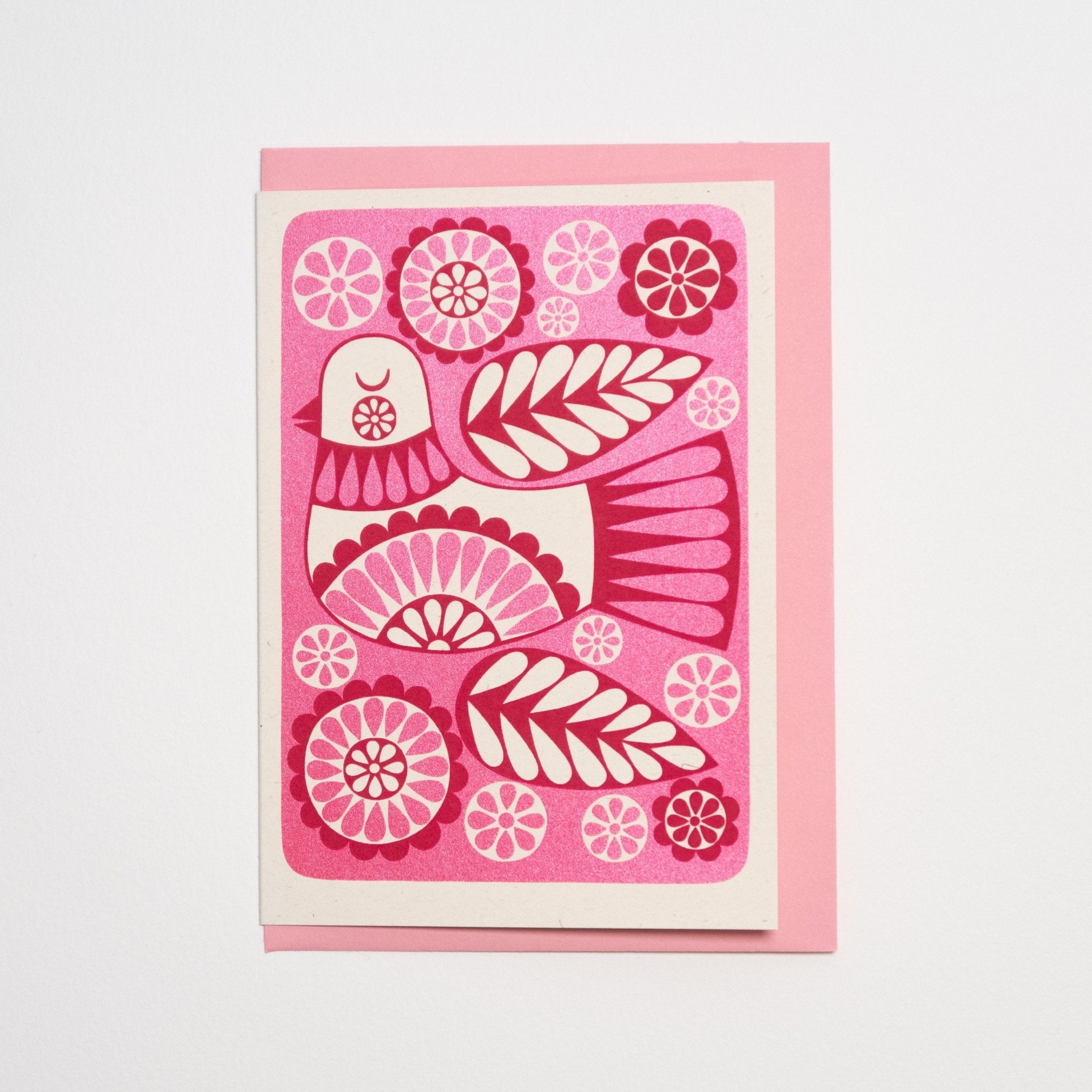 Pink Bird Greeting Card