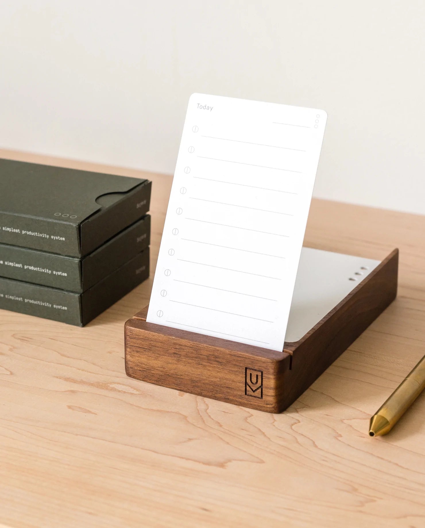 Analog Wood Card Holder