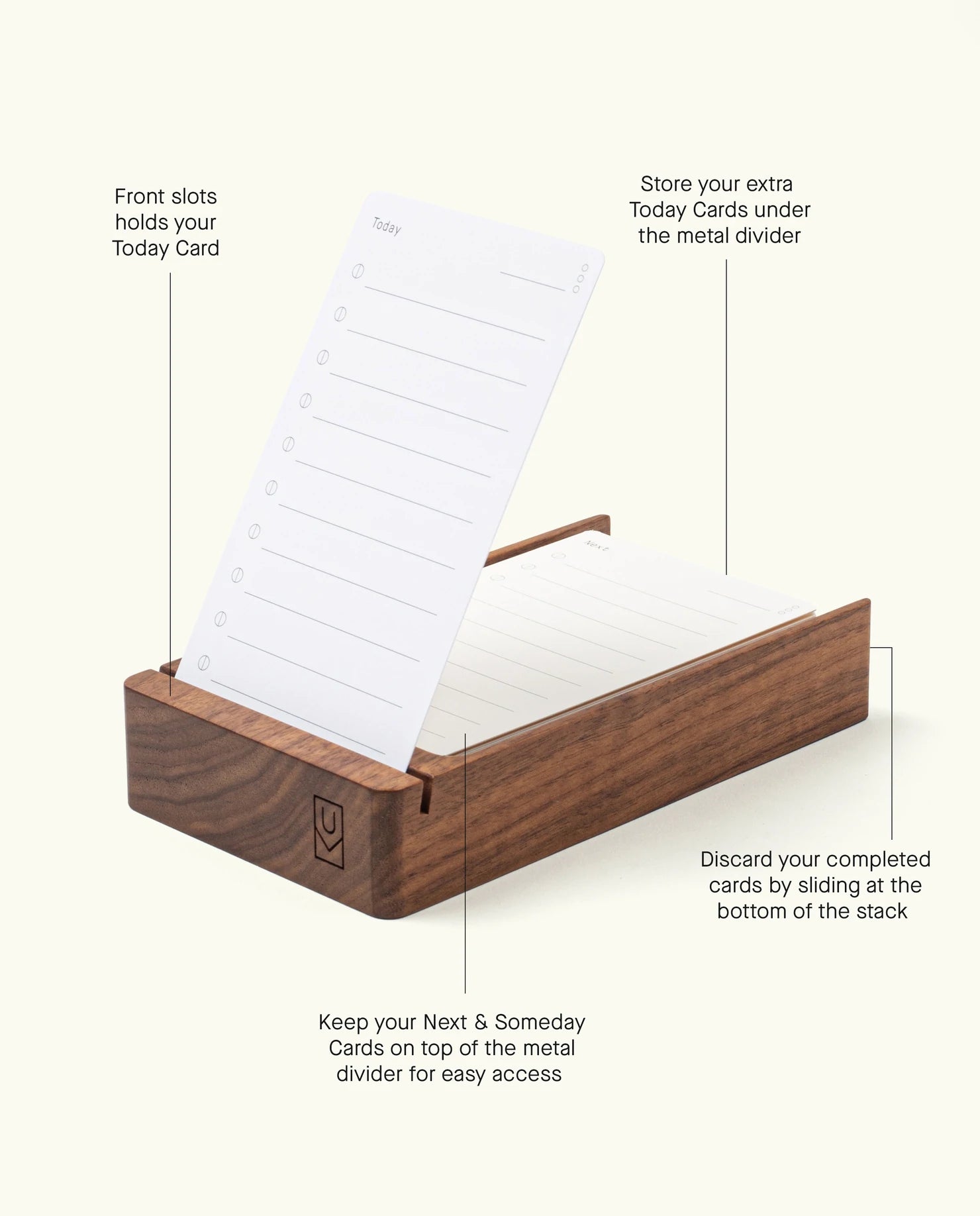 Analog Wood Card Holder